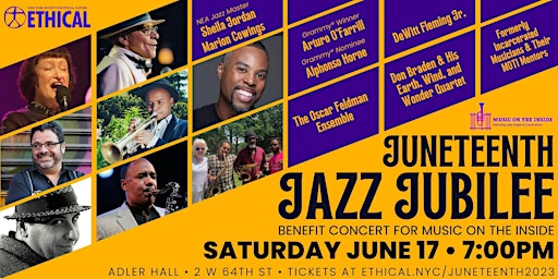 Juneteenth Jazz Jubilee: Concert for Music on The Inside (Livestream) primary image