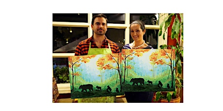 Mama Bear-Glow in the dark on canvas in Bronte, Oakville,ON