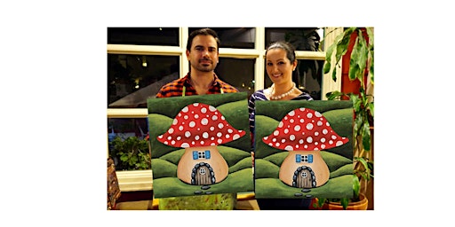 Mushroom Manor-Glow in the dark on canvas in Bronte, Oakville,ON