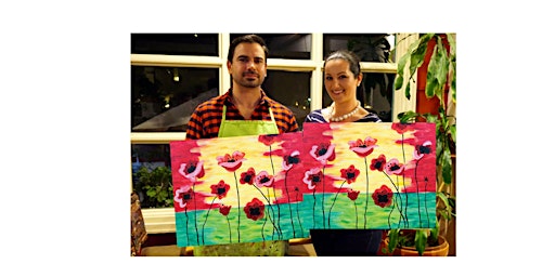 Poppies in Bloom-Glow in the dark on canvas in Bronte, Oakville,ON primary image