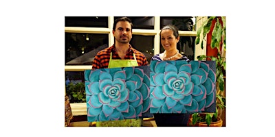 Succulent I-Glow in the dark on canvas in Bronte, Oakville,ON primary image