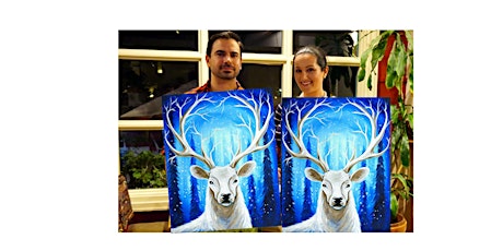 White Stag-Glow in the dark on canvas in Bronte, Oakville,ON