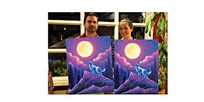 White Wolf-Glow in the dark on canvas in Bronte, Oakville,ON primary image