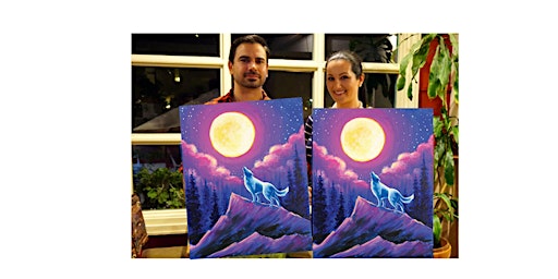 Imagem principal de White Wolf-Glow in the dark on canvas in Bronte, Oakville,ON