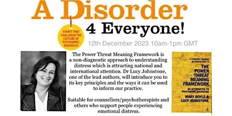 Hauptbild für The Power Threat Meaning Framework -  A Workshop with Dr  Lucy Johnstone