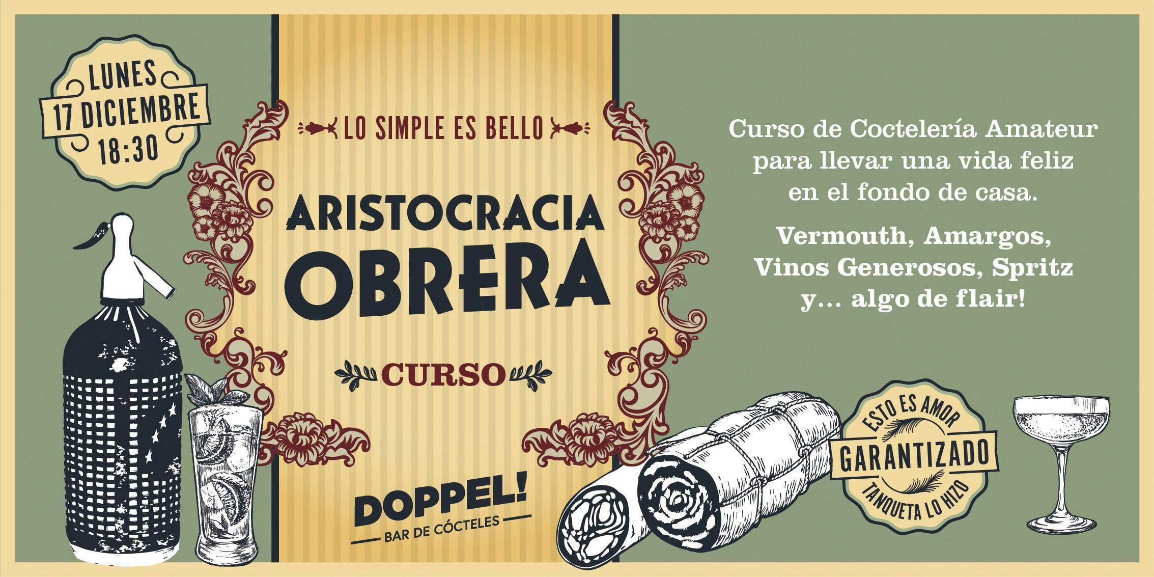 Aristocracia Obrera - Curso de Coctelería Amateur por Doppel Bar