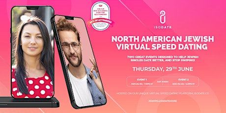 Imagen principal de Isodate's North American Jewish Virtual Speed Dating