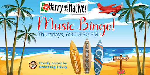 Primaire afbeelding van Music Bingo @ Harry and the Natives | Authentic Florida Fun | Free to Play!