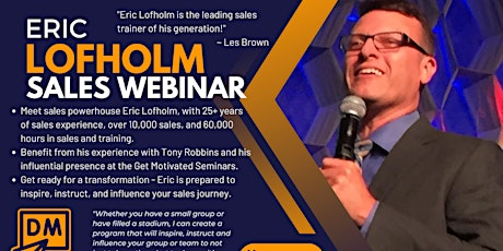 Image principale de Learn Sales From the Best! Eric Lofholm