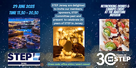 Imagen principal de STEP Jersey 30th Anniversary Celebratory Drinks & Canapes Event