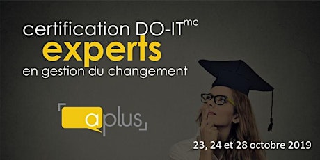 Hauptbild für Certification DO-IT experts en gestion du changement (23, 24 et 28 octobre 2019)
