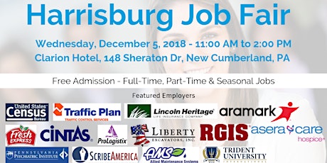 Harrisburg Career Fair - December 5, 2018 Job Fairs & Hiring Events in Harrisburg PA primary image