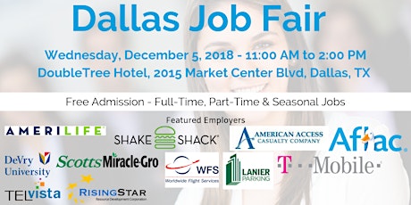Dallas Career Fair - December 5, 2018 Job Fairs & Hiring Events in Dallas TX primary image