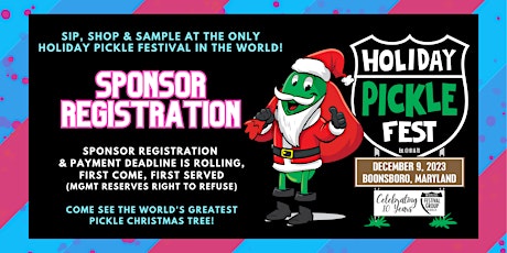 Hauptbild für Holiday Pickle Fest 2023 - SPONSOR REGISTRATION