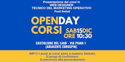 Open Day Corsi di Formazione Web Marketing Open Day Corsi di Formazione Web Marketing
