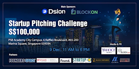 Singapore Startup Challenge: Live Final Pitching for S$100K primary image