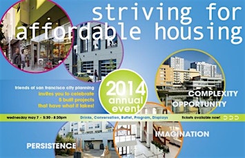 Friends of San Francisco City Planning 2014 Annual Event, "Striving for Affordable Housing" primary image