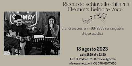 Tunes on Tap - Riccardo Schiavello & Eleonora Belfiore al Podere 676 primary image
