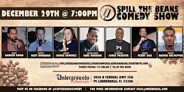 Spill the Beans Stand Up Comedy Show- Showcase starring Gene Harding