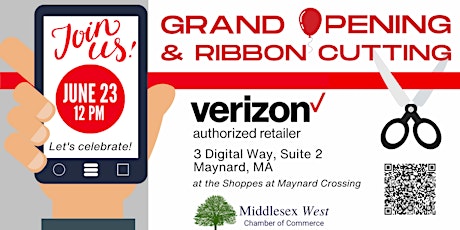 Ribbon Cutting and Grand Opening Celebration - Verizon Maynard! primary image