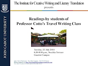 JCU presents Readings by Students in Andrew Cotto's Travel Writing Class primary image