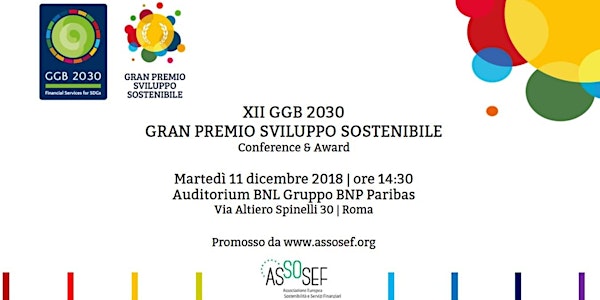 XII Green Globe Banking 2030 - Financial Services for SDGs | Gran Premio Sviluppo Sostenibile