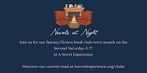 Imagem principal do evento Novels at Night Fantasy/Fiction Book Club