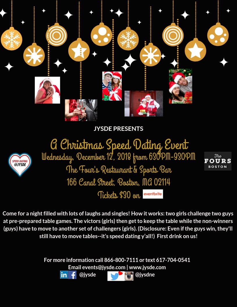 12/12 Christmas Speed Dating | #single #speeddating #date @jysde @thefoursboston