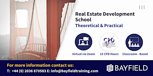 Primaire afbeelding van Bayfield Training - Real Estate Development School (In-Person)