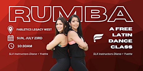 Immagine principale di RUMBA - a free latin dance class by SLX at Fabletics Legacy West 