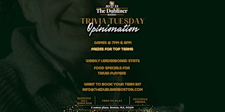 Tuesday Night Trivia | Opinionation at the Dubliner Boston