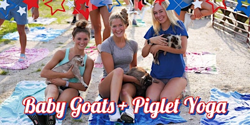 Imagen principal de Mother's Day Weekend Piglets & Baby Goat Yoga! Saturday May 11th at 9 am