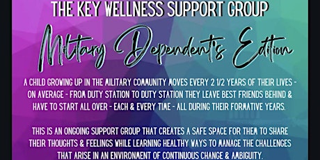 Imagem principal de The KEY Wellness Support Group - Military Dependents (14+)