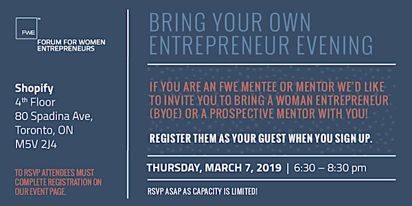 FWE Mentor Program | BYOE (Bring Your Own Entrepreneur) Evening
