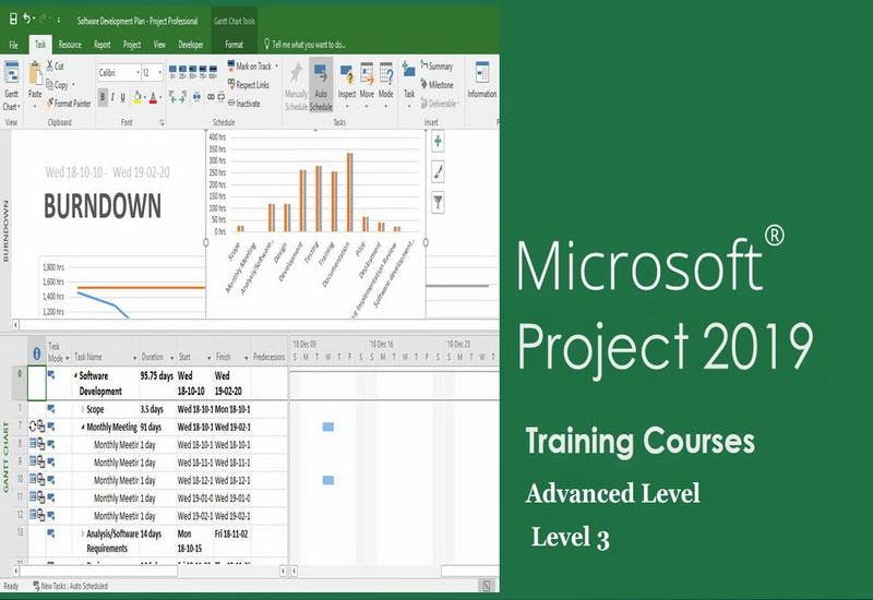 advanced microsoft project training course ms project 2019 22 apr
