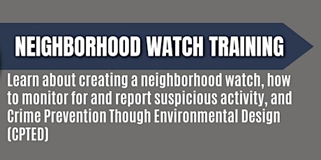 Primaire afbeelding van Denver Police Neighborhood Watch Training