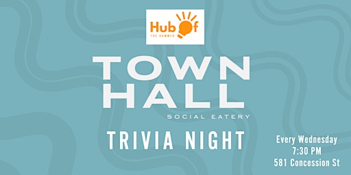 Primaire afbeelding van Wednesday Trivia at Townhall Social Eatery (Hamilton)