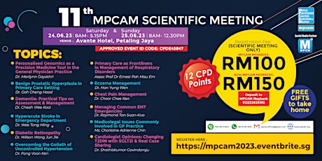 Imagen principal de MPCAM 11th AGM & SCIENTIFIC MEETING [THIS IS NOT A FREE EVENT]