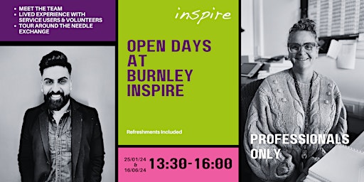 Image principale de Open days at Burnley Inspire for Professionals only