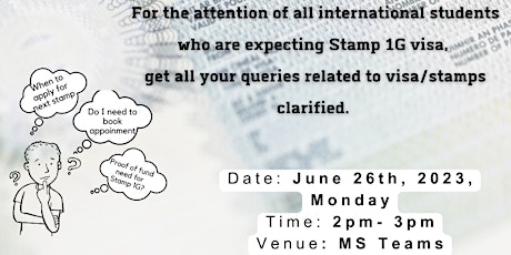 Imagen principal de Visa Workshop : Stamp 1G