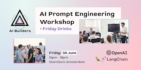 Primaire afbeelding van AI Prompt Engineering Workshop + Friday Drinks