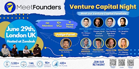 Image principale de MeetFounders Venture Capital Night (June 2023 - London) In-Person Event