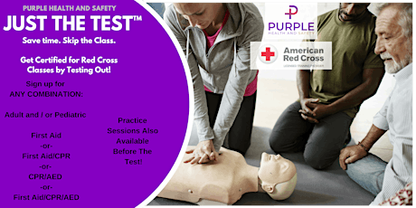 Red Cross Just the Test™ -Any Combo: First Aid, CPR, AED (Adult and/or Ped) primary image