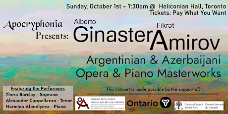 Hauptbild für GinasterAmirov: Argentine & Azerbaijani Opera & Piano Classical Masterworks