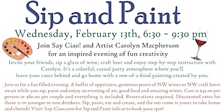 Sip & Paint, Valentine's Day primary image