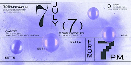 Image principale de FLOATING WORLDS | 777 QUASAR Institute for Advanced Design