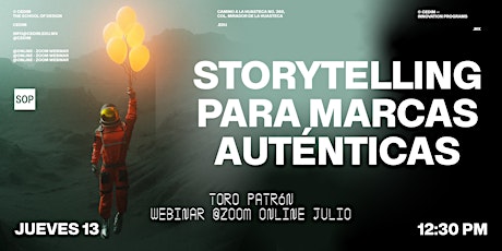 Primaire afbeelding van Webinar | Storytelling para marcas auténticas | Toro Patrón
