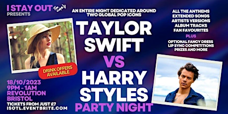 Taylor Swift vs Harry Styles Party Night - Bristol primary image