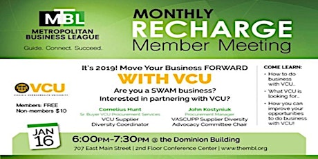 Member Recharge Meeting: Move Your Business FORWARD with VCU!   primary image