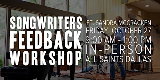Songwriters Feedback Workshop Ft. Sandra McCracken (In-Person) primary image